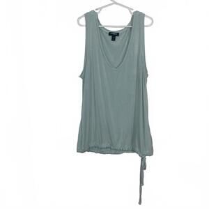 Mint Drawstring Hem Tank Soft Drape XS Scoopneck Y2K Minimal Cute Summer Top